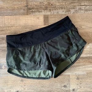 Lululemon camo speed up shorts
